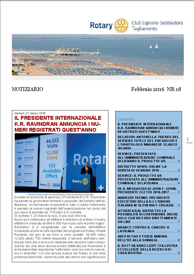 20160311 NotiziarioNr18